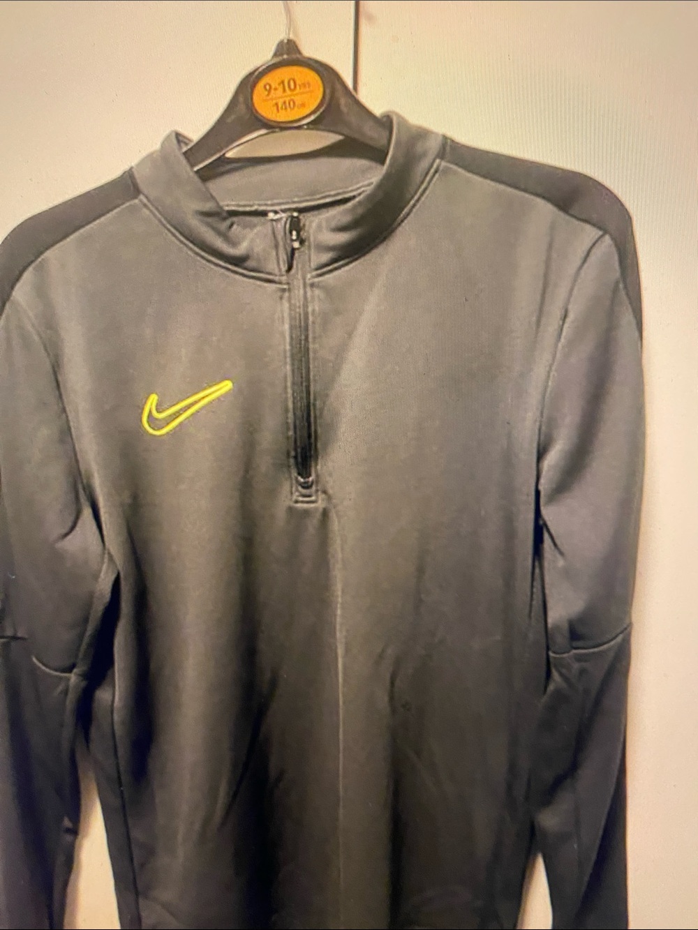 Nike Men’s Black Quarter-Zip Sweatshirt with Yellow Swoosh